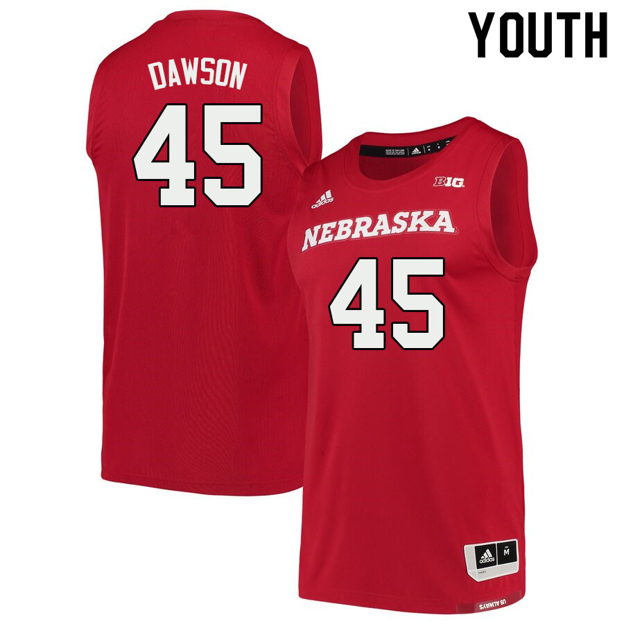 Youth #45 Denim Dawson Nebraska Cornhuskers College Basketball Jerseys Sale-Scarlet